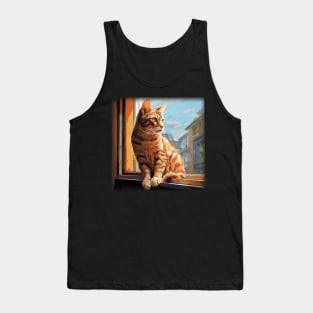 Orange Tabby In The Window Tank Top